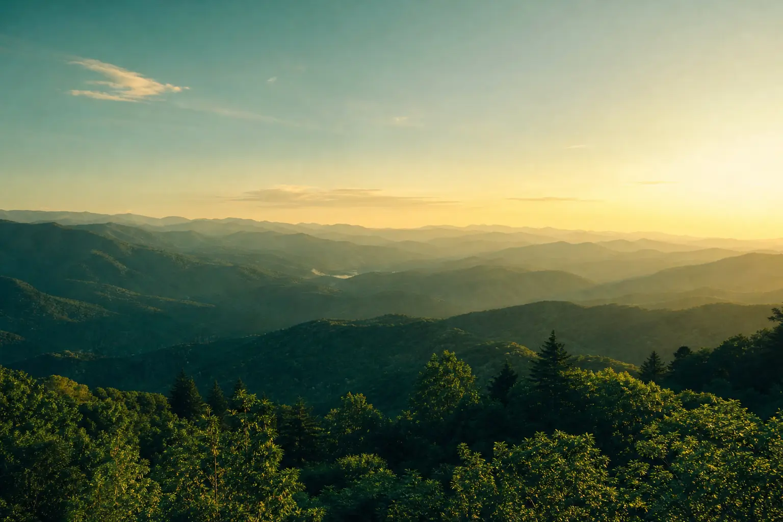 Great Smoky Mountains at golden hour