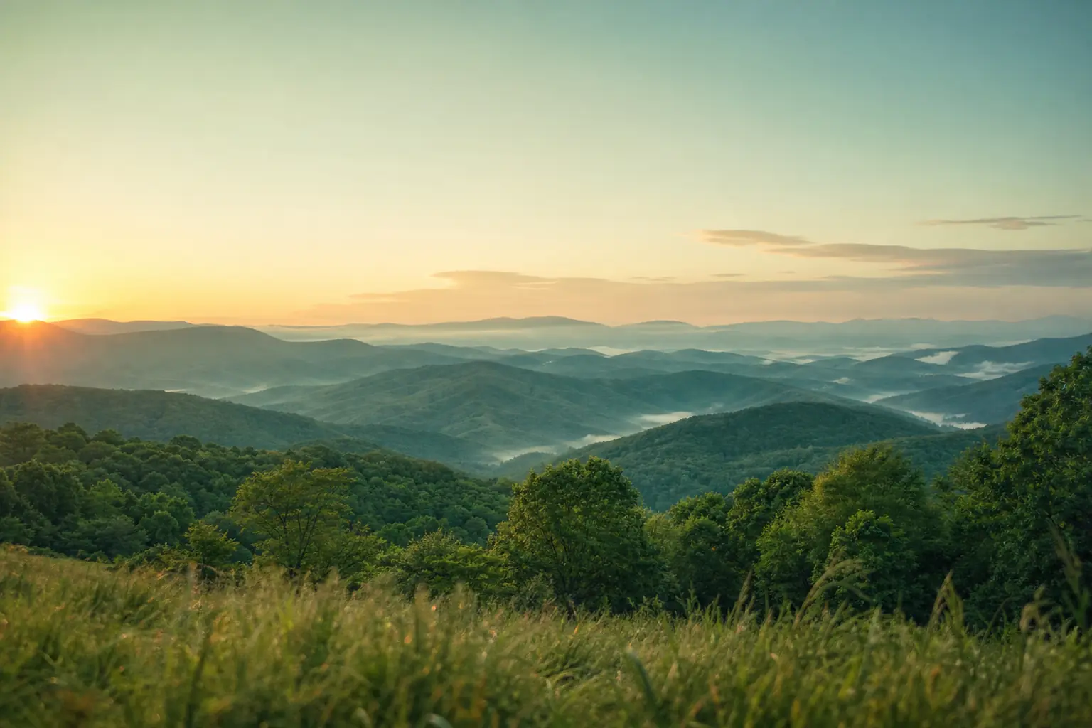 Blue Ridge Mountains at sunrise